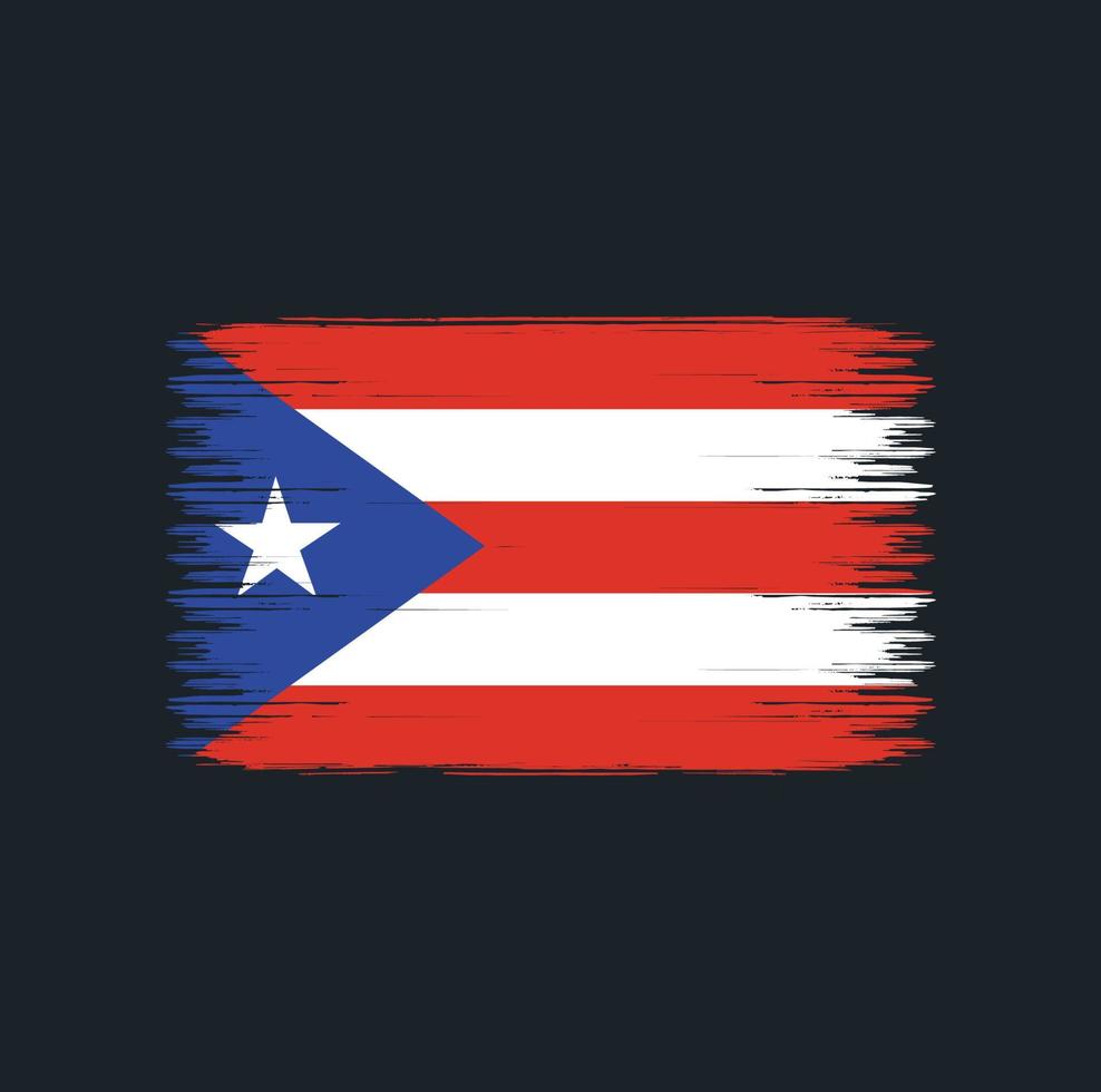 trazos de pincel de bandera de puerto rico. bandera nacional vector
