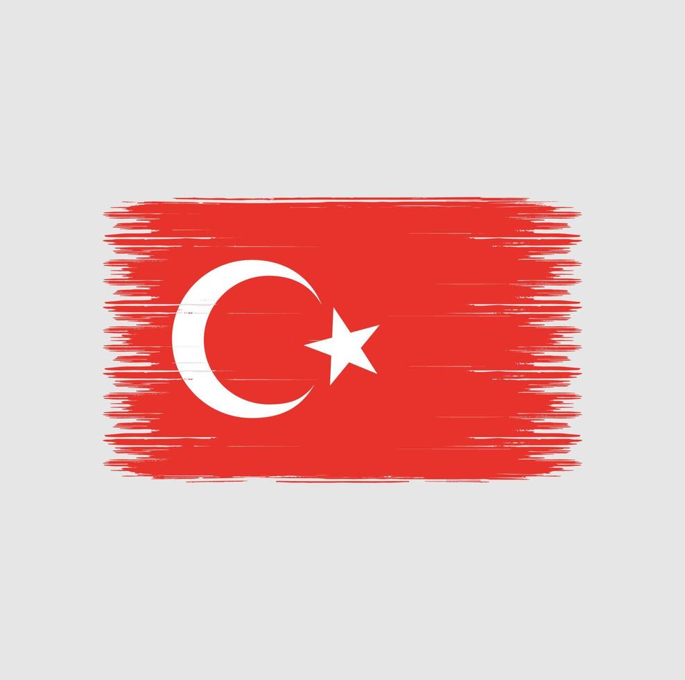 trazos de pincel de bandera de turquía. bandera nacional vector