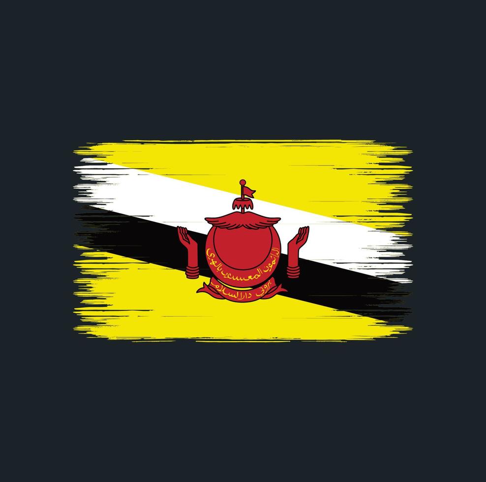Brunei Flag Brush Strokes. Natonal Flag vector
