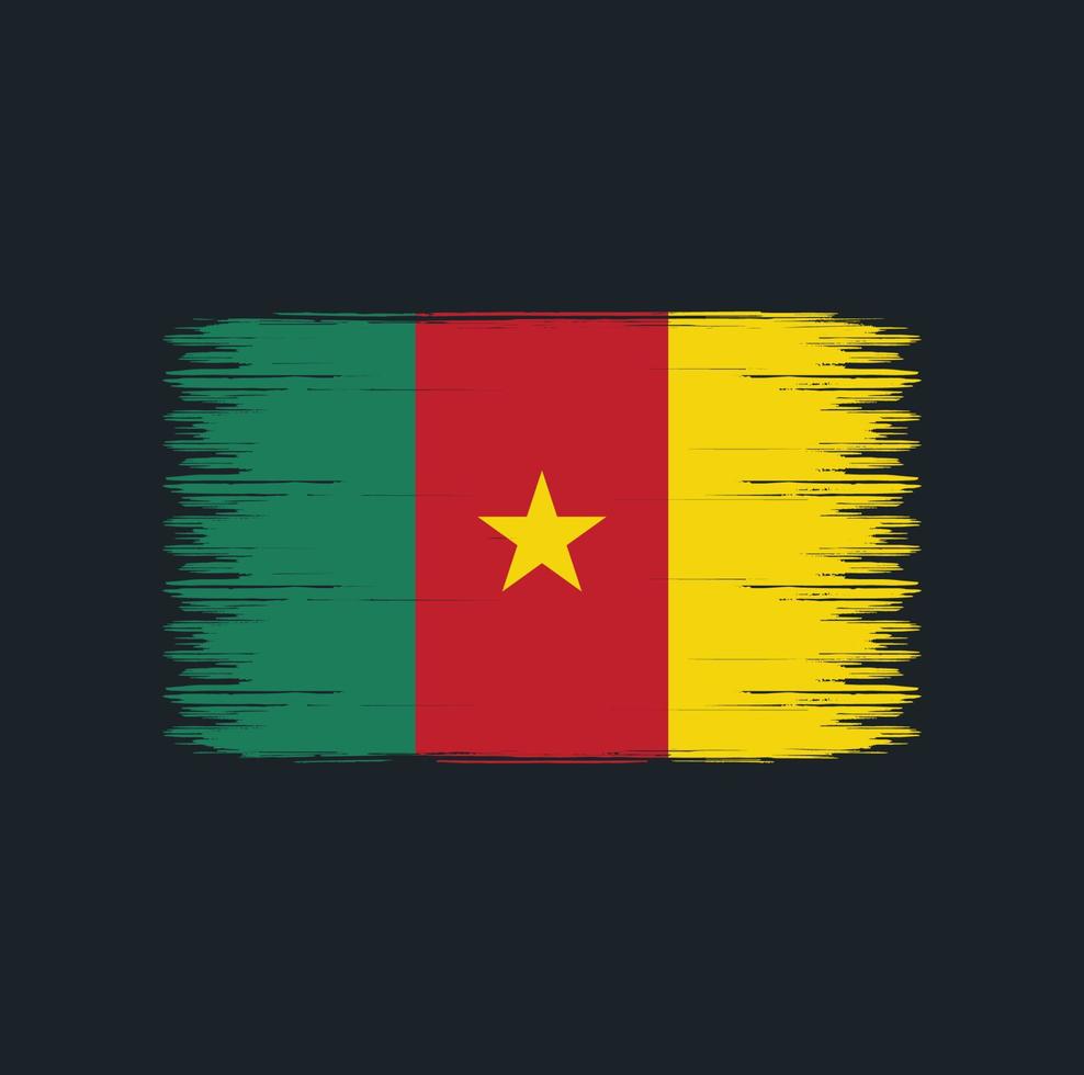 Cameroon Flag Brush Strokes. National Flag vector