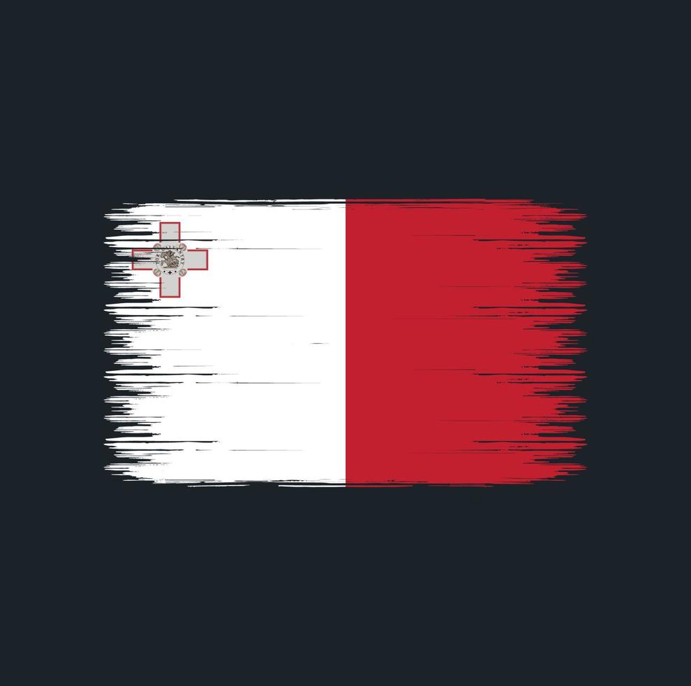 trazos de pincel de la bandera de malta. bandera nacional vector