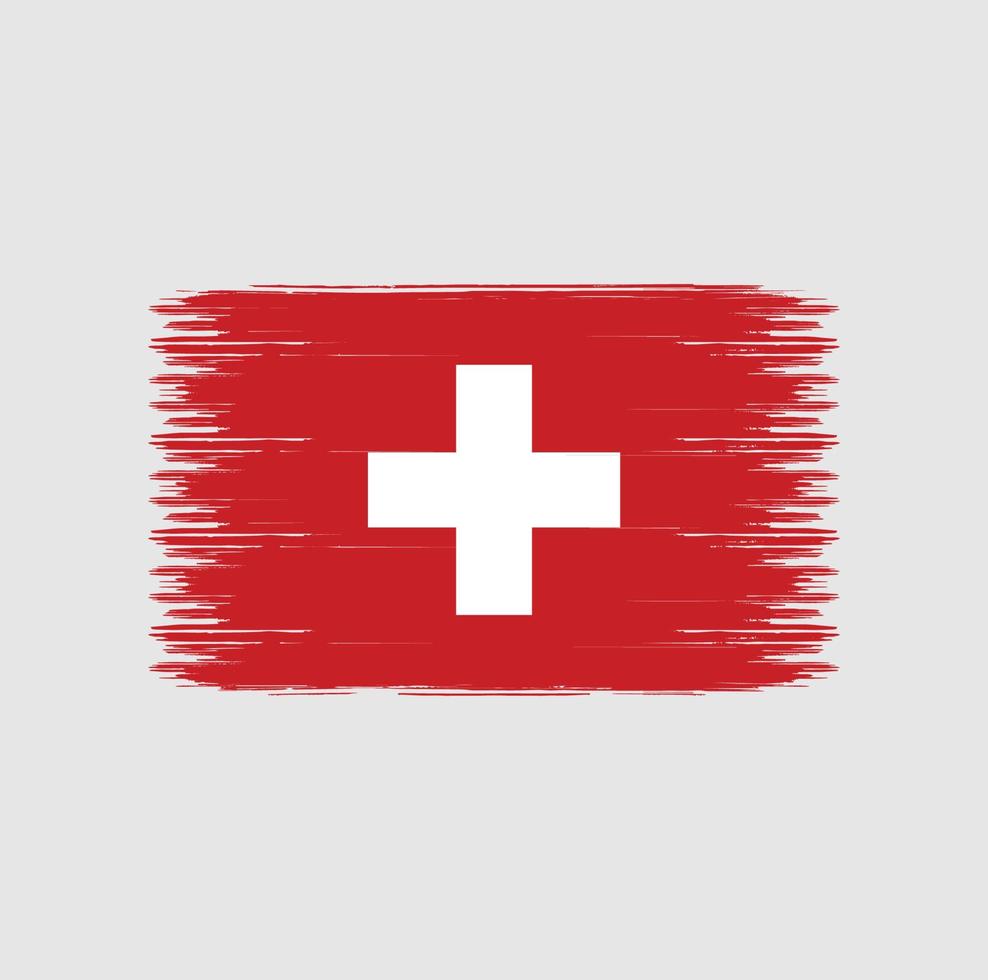 trazos de pincel de bandera suiza. bandera nacional vector