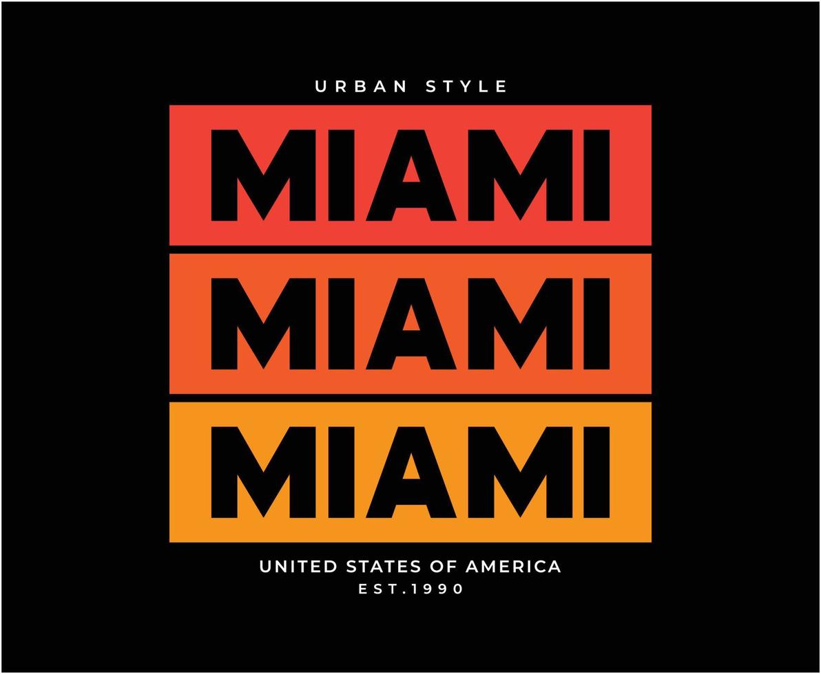 diseño de camiseta de vector de tipografía de miami para imprimir