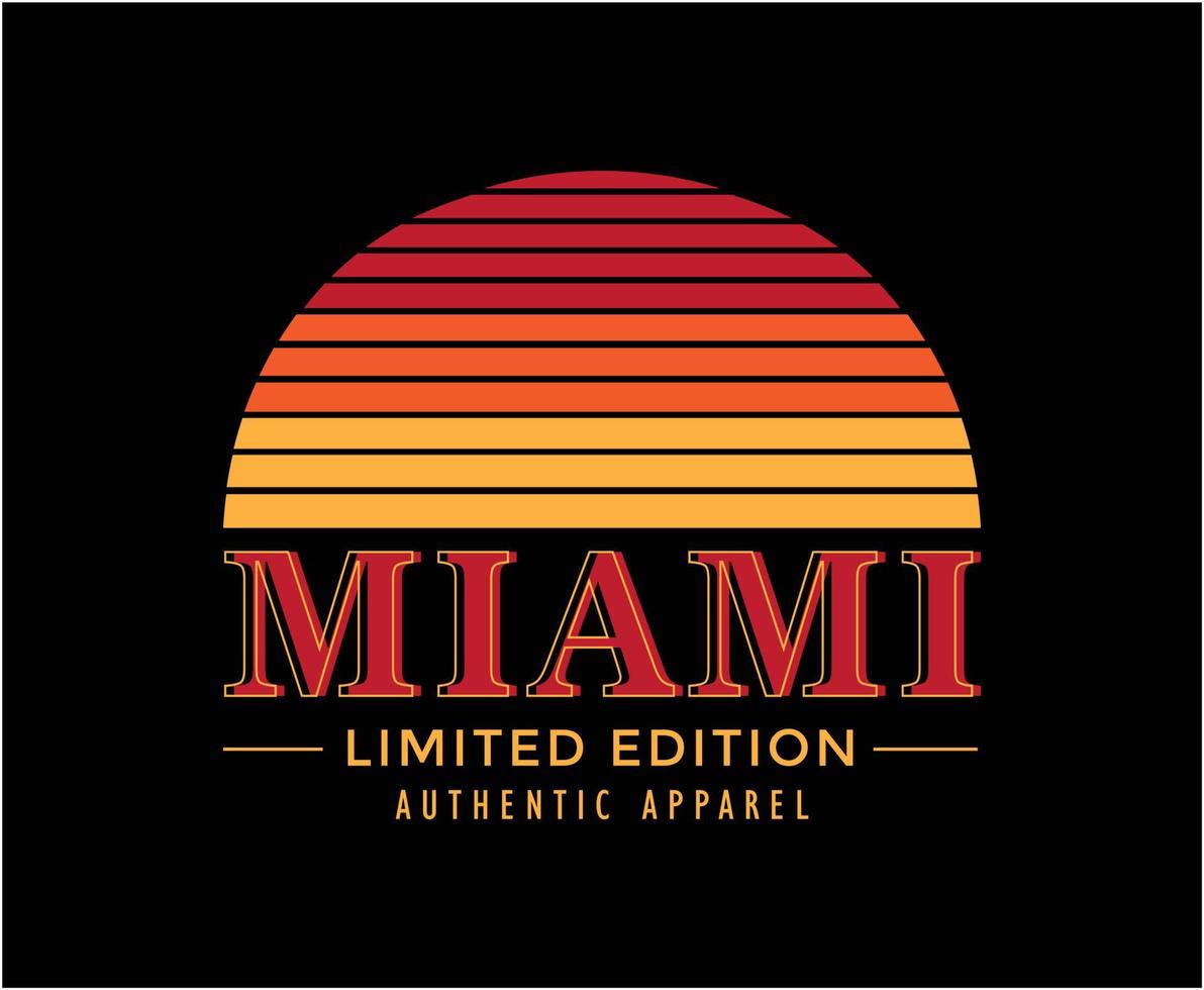 Miami Typography Vector T-shirt Design for print