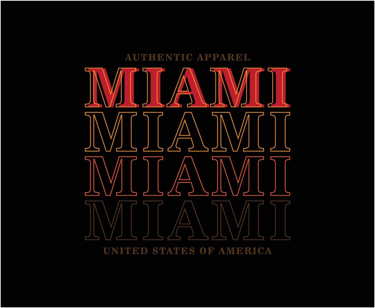 diseño de camiseta de vector de tipografía de miami para imprimir