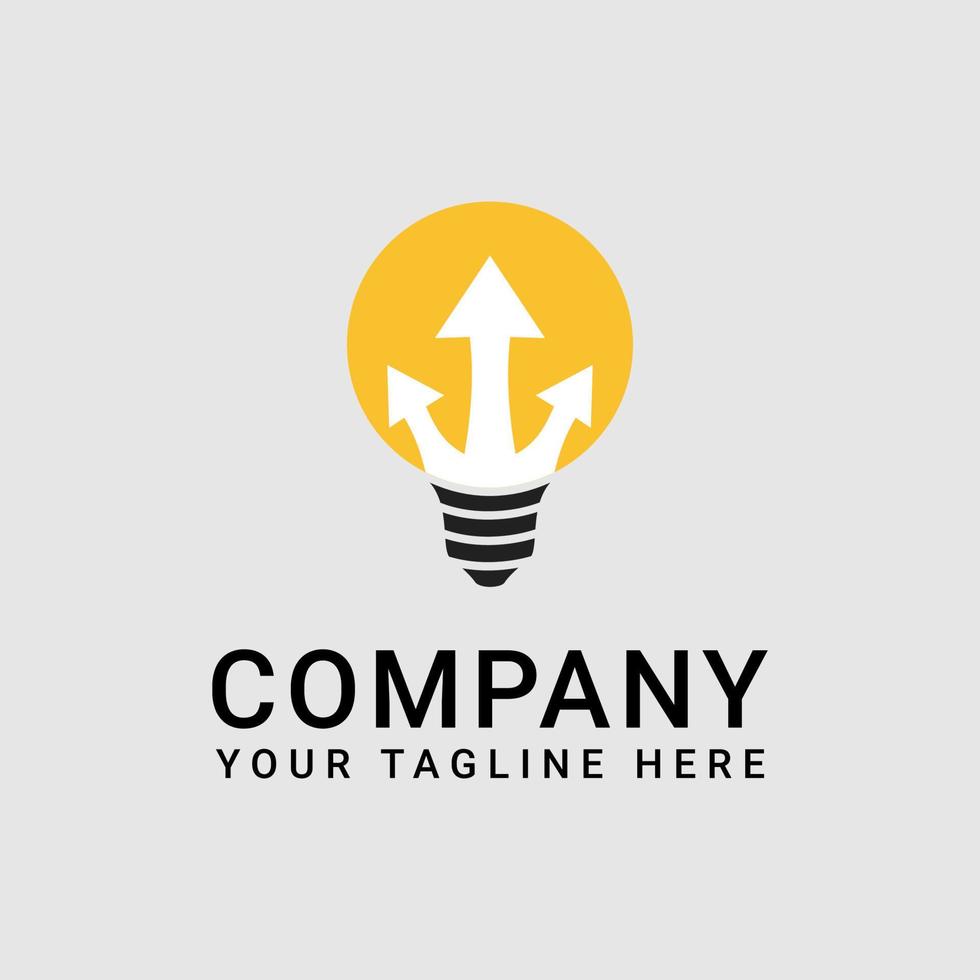 Idea Logo Concept With Light Bulb and Arrow Icon vector