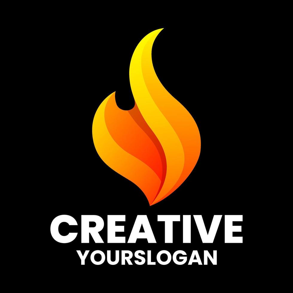 Vector logo illustration flame gradient colorful