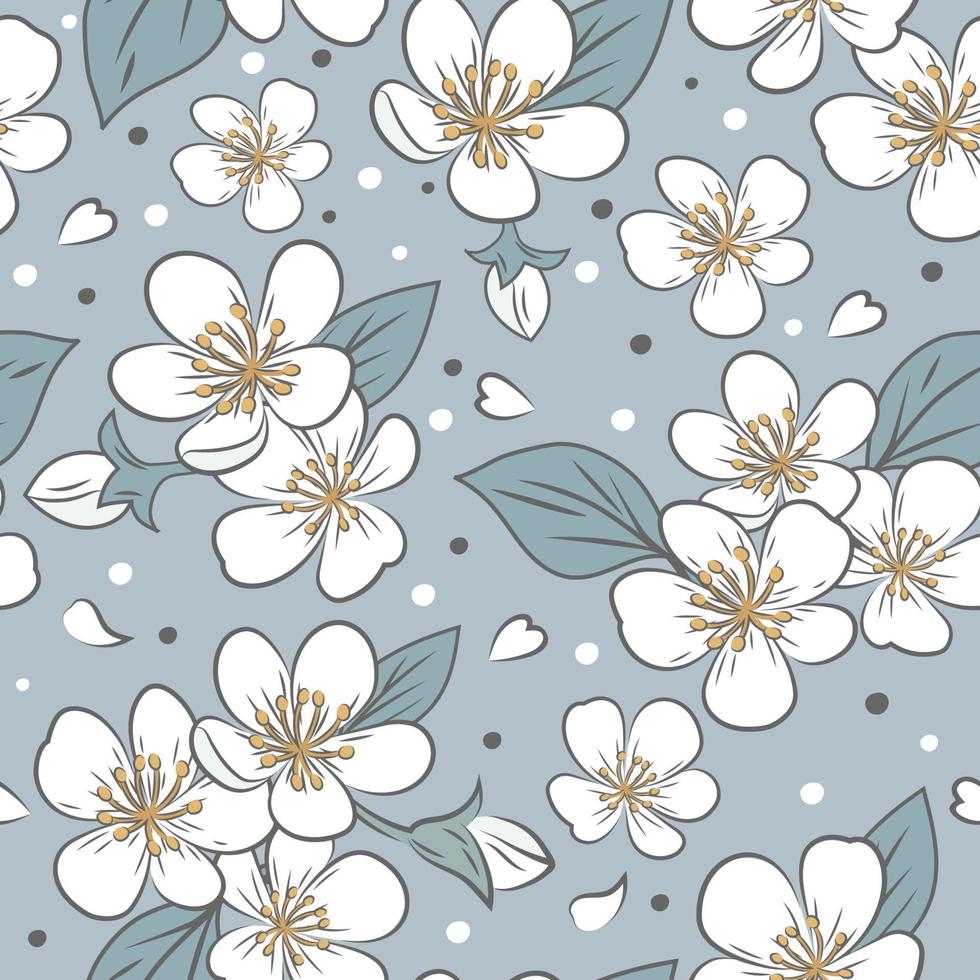 Cherry Blossom Seamless Pattern vector