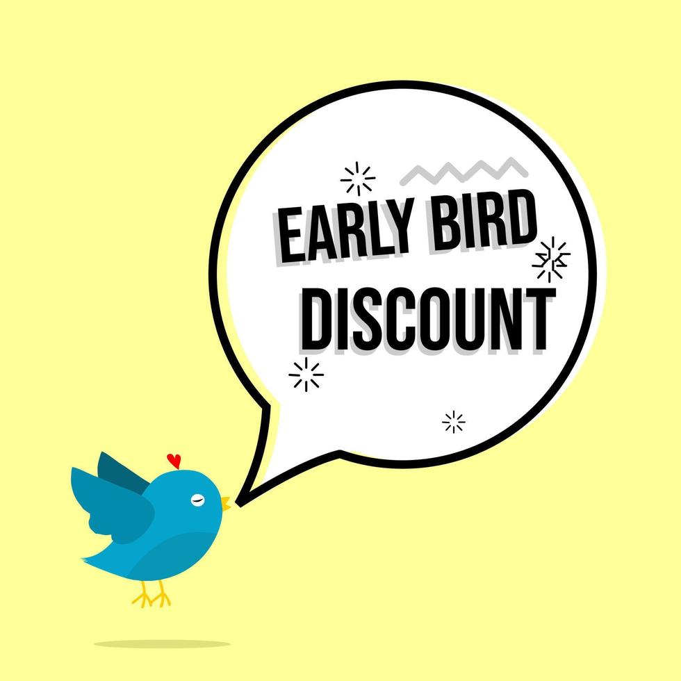 early bird discount banner vector