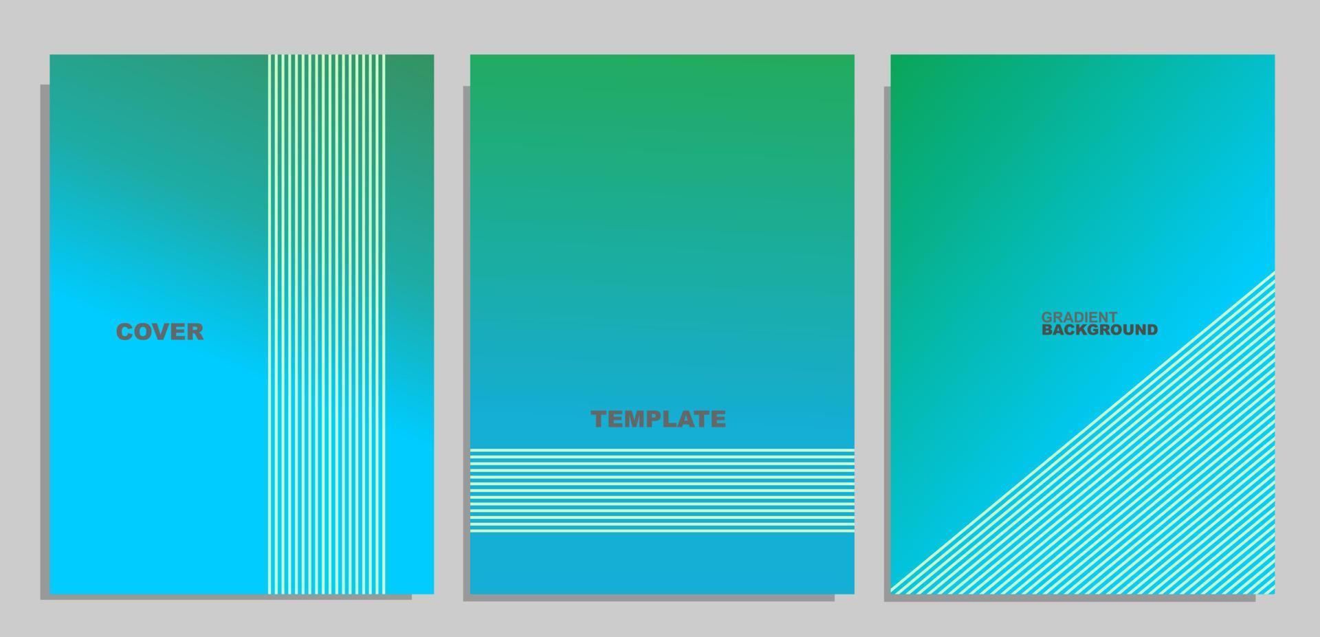 set of modern book cover designs on gradient background. templates suitable for report books, annuals, brochures, flyers vector