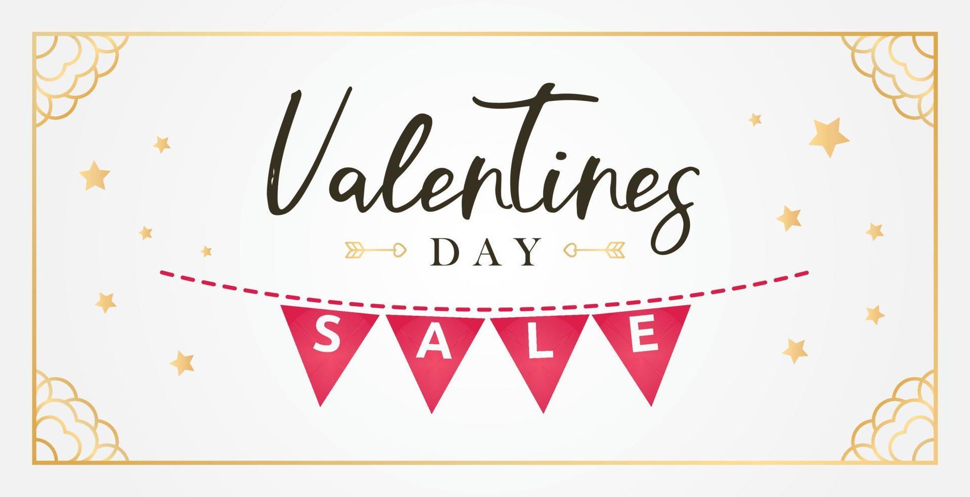 Happy Valentines day banner on white background vector
