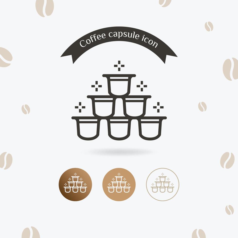 icono de cápsula de café. equipo de barista vector