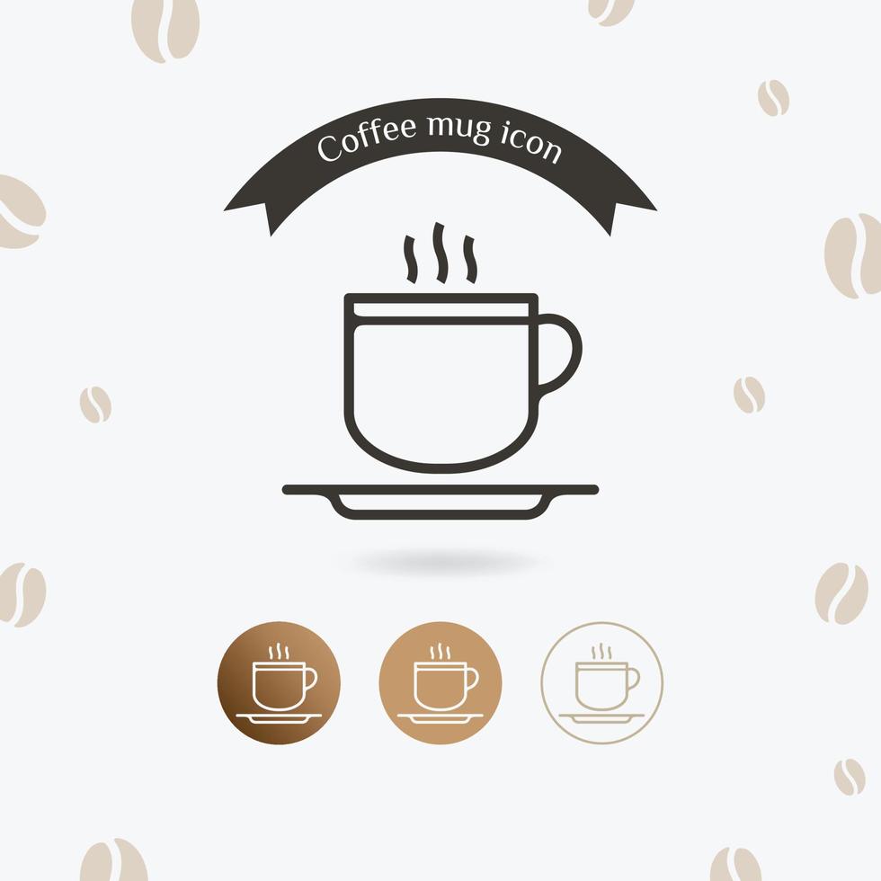Coffee mug icon vector