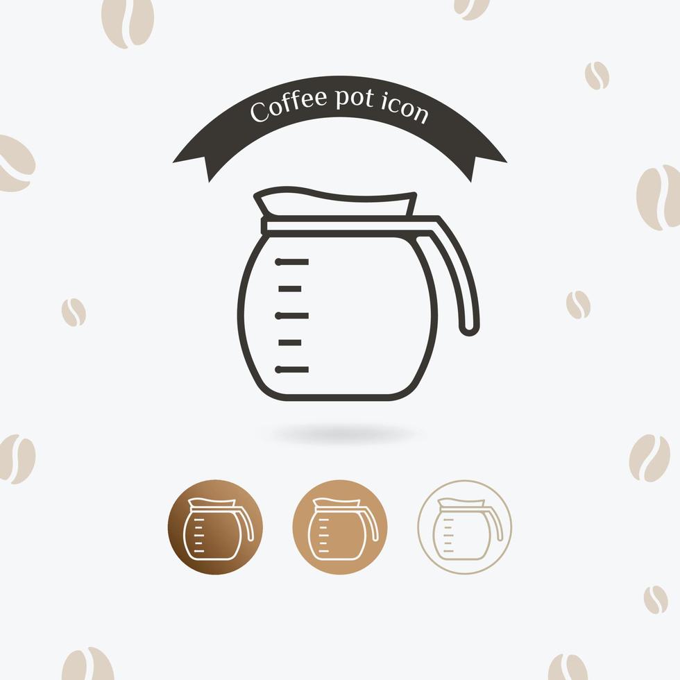 Coffee pot icon vector