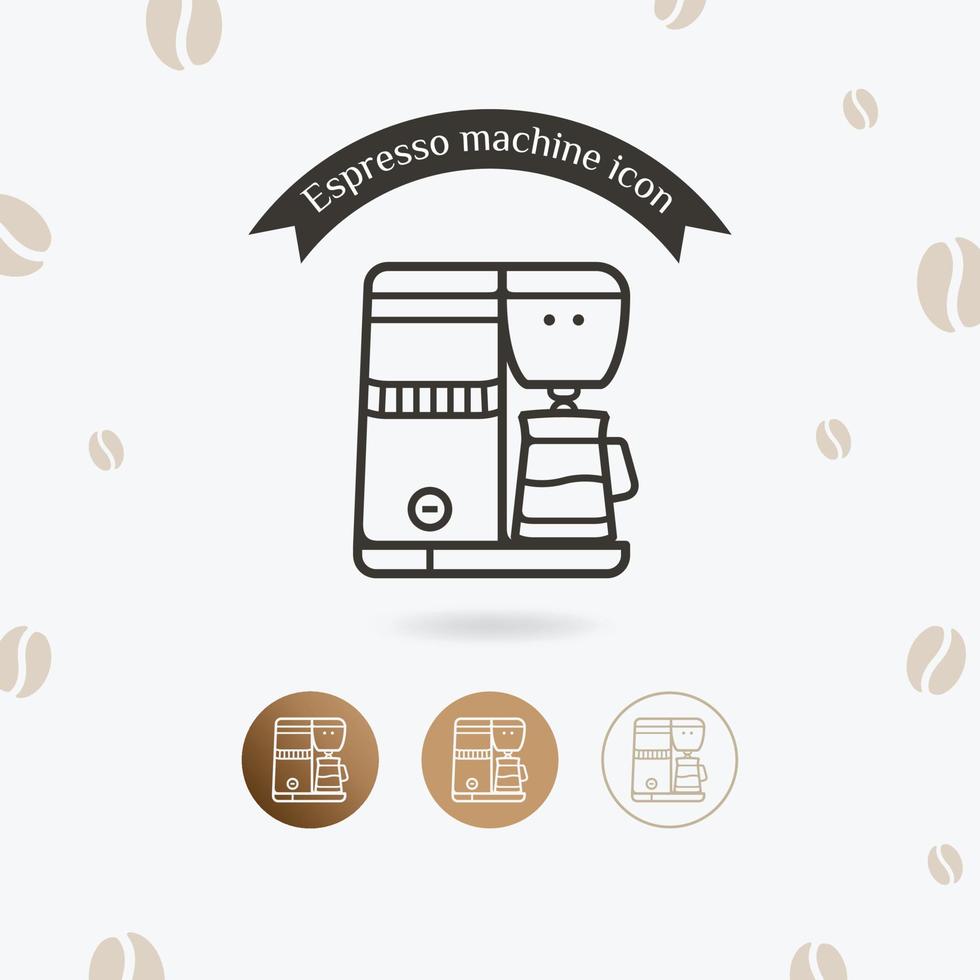 icono de la máquina de café espresso vector