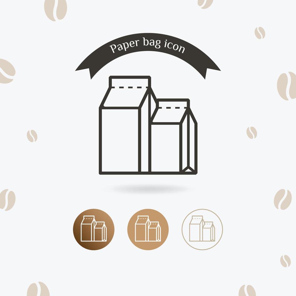 Paper bag icon vector