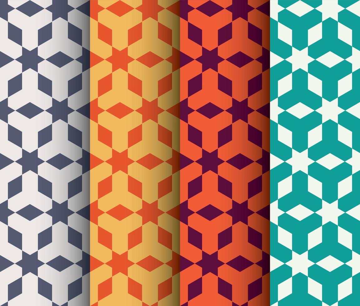 conjunto de patrones geométricos islámicos vector