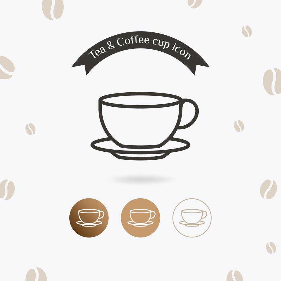 Tea cup icon vector
