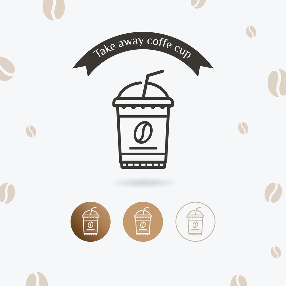 Disposable coffee cup icon vector