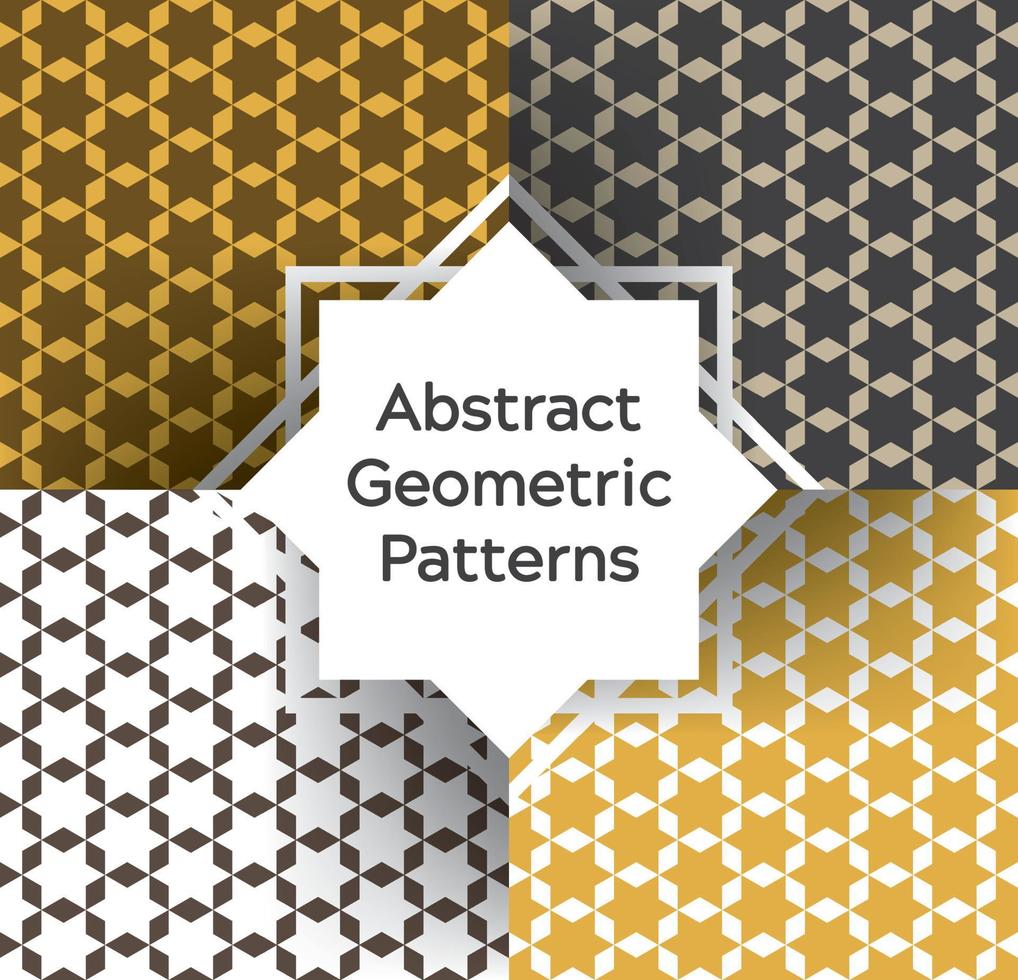 Set of abstract geometric pattern in Arabian style vector