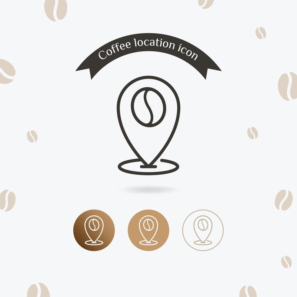 icono de ubicación de café vector