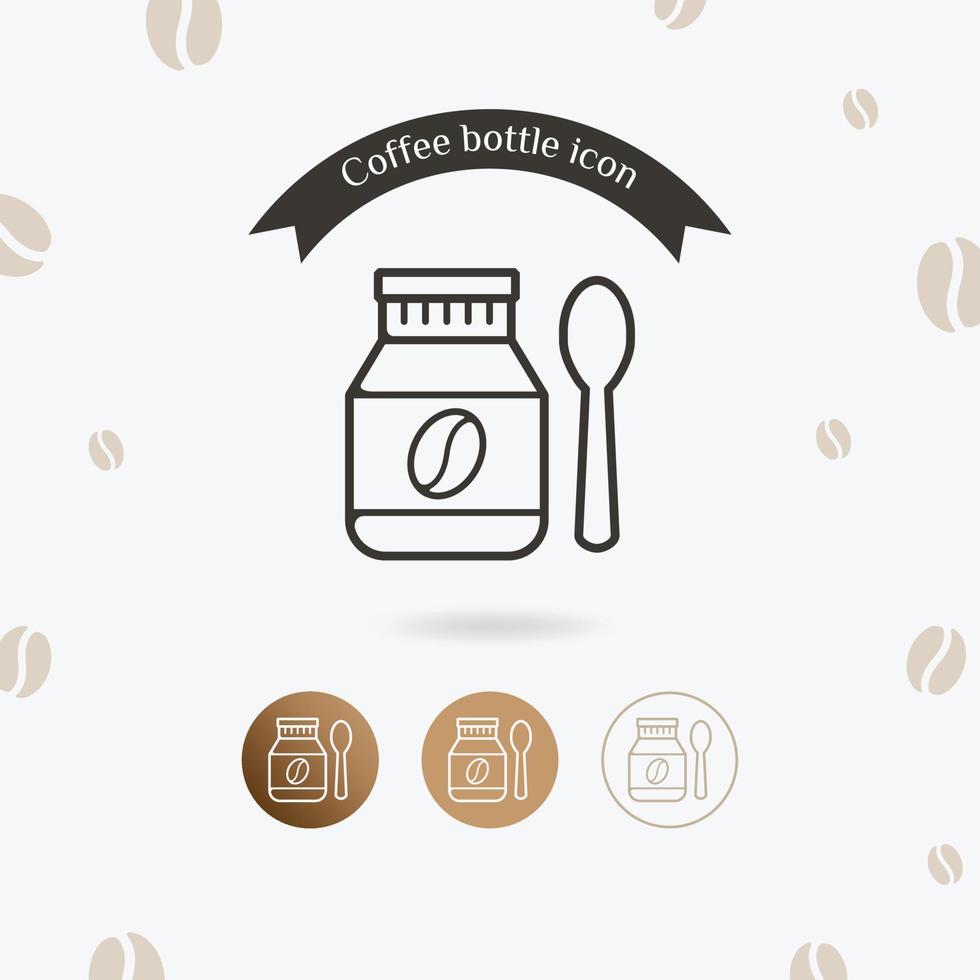 Bottle of coffee beans icon vector