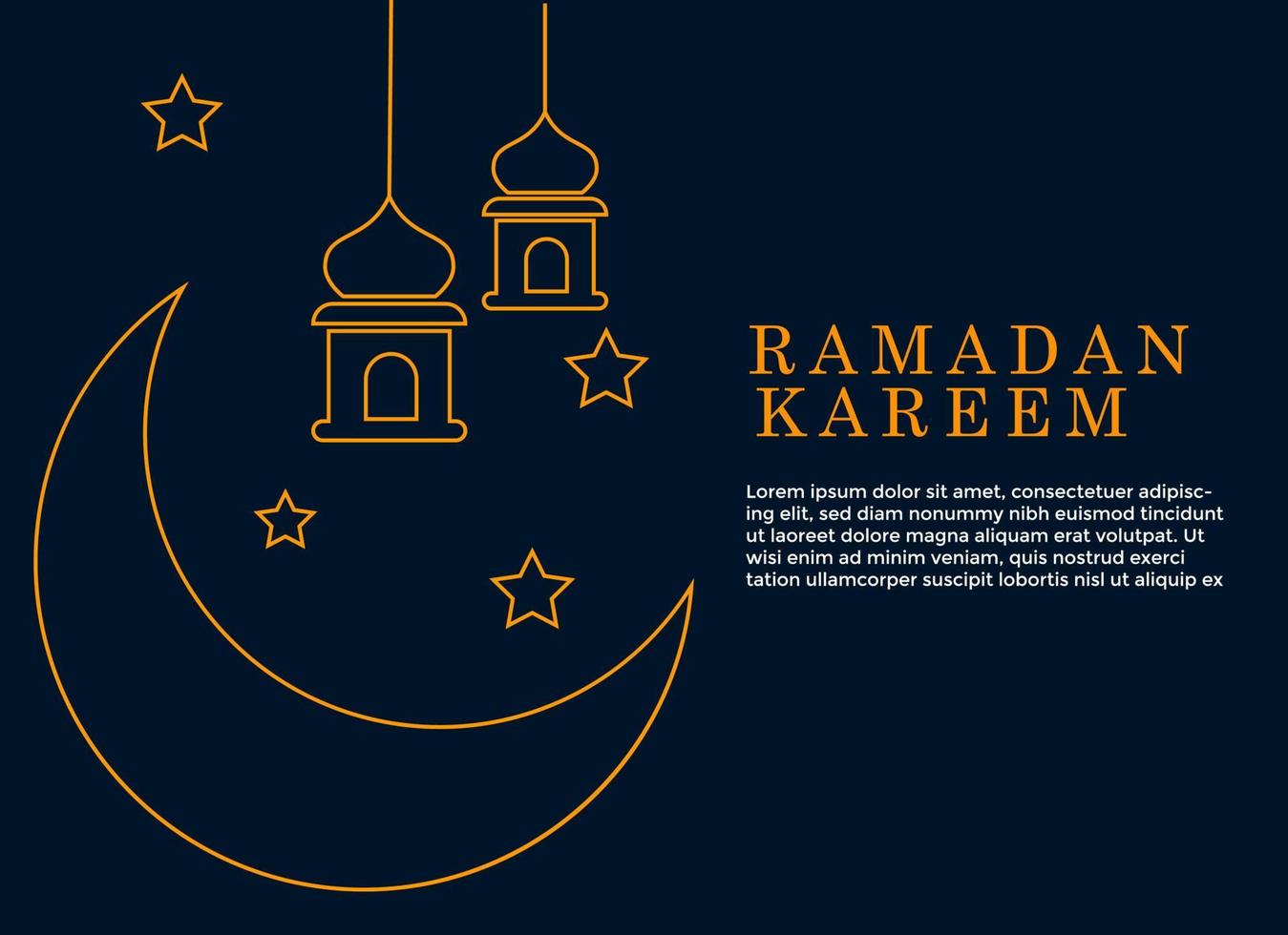 ramadan kareem saludando hermosas letras para el fondo islámico de banner. plantilla de fondo islámico vector