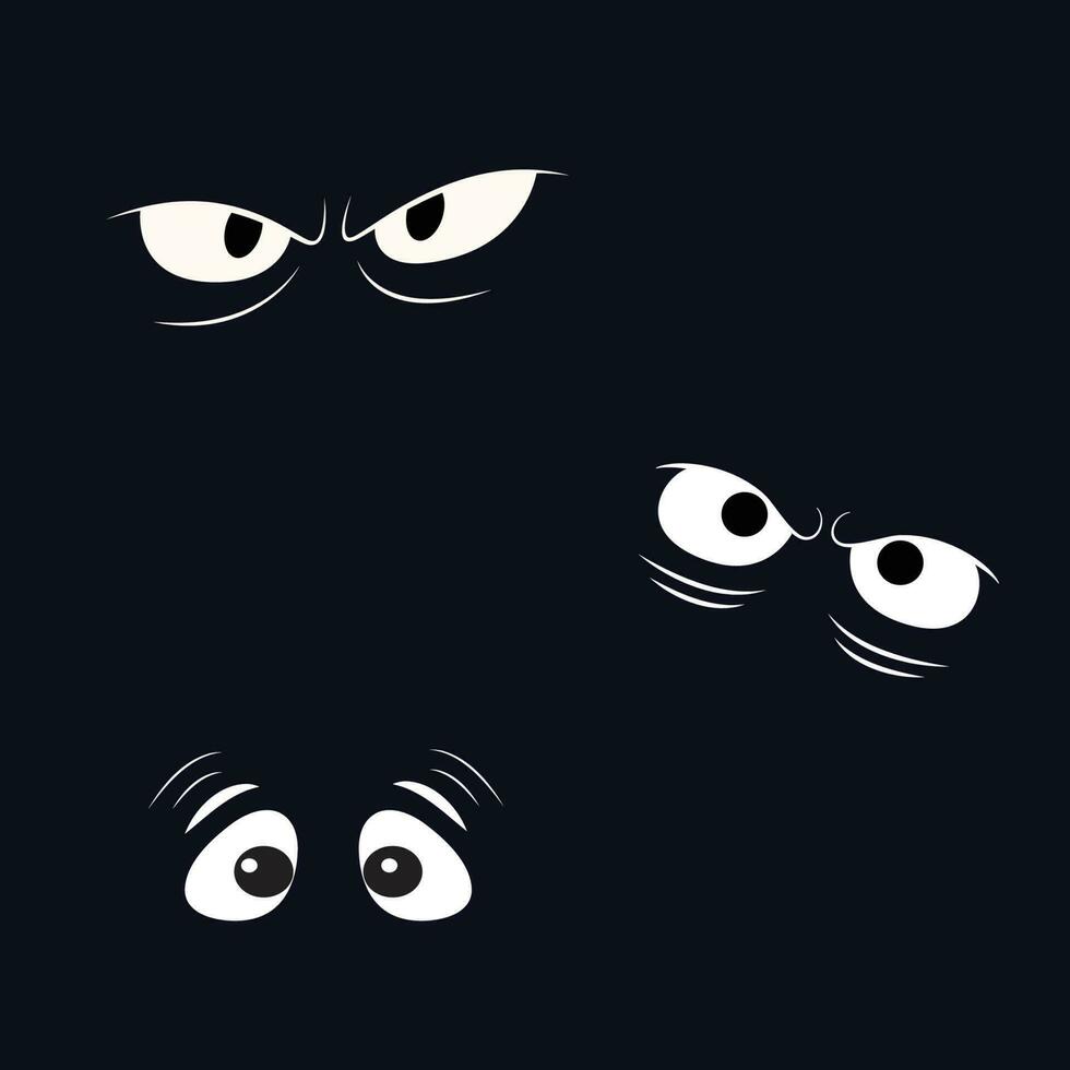 Spooky eyes staring out from the dark vector