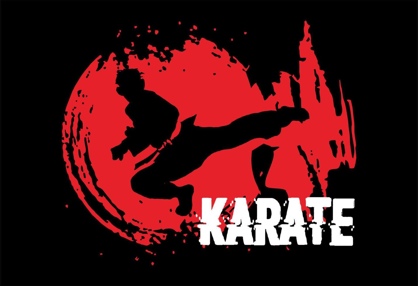 karate kick silhouette vector