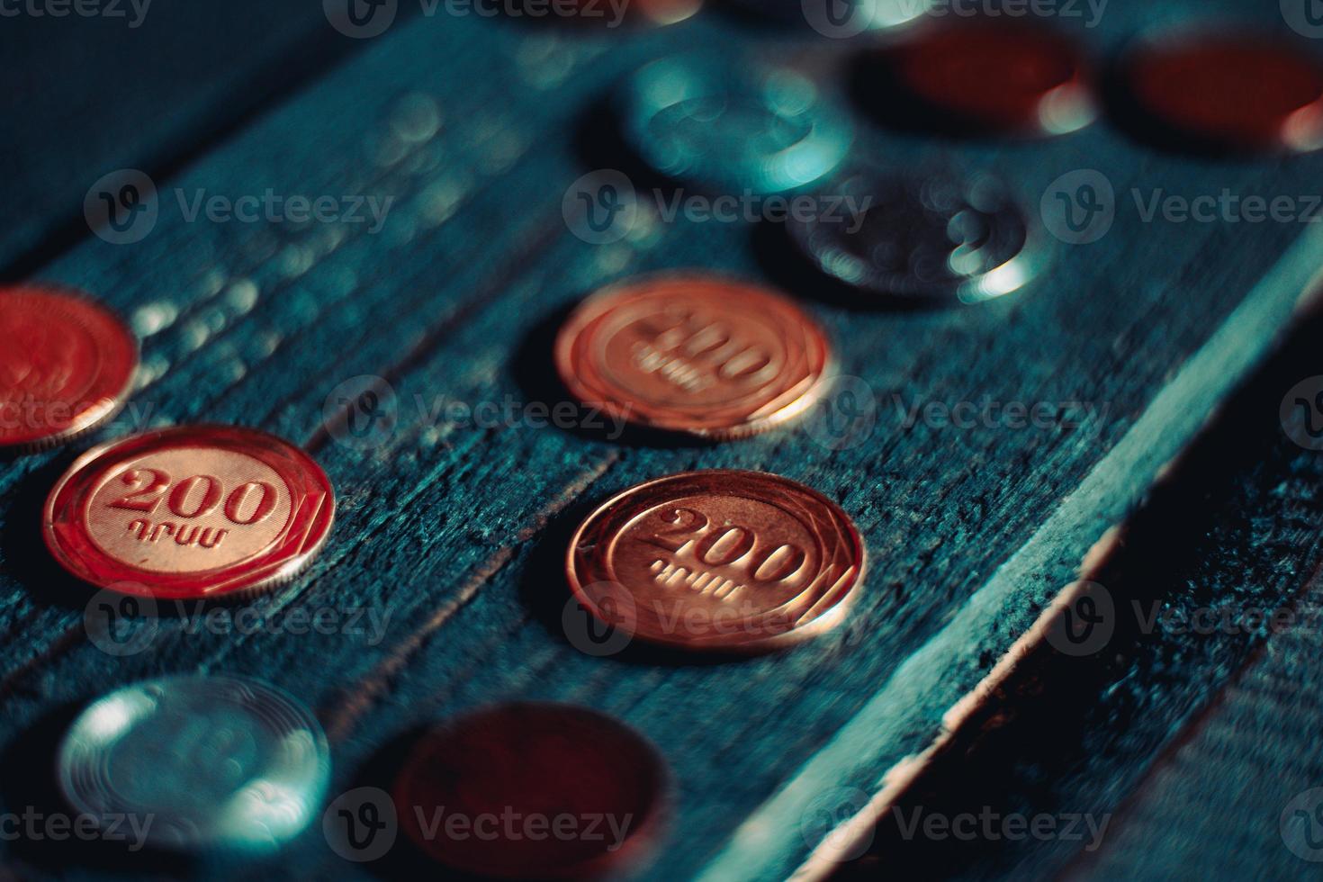 Armenian coins Armenian money, Armenia dram banknote. Wallpaper business and finance photo