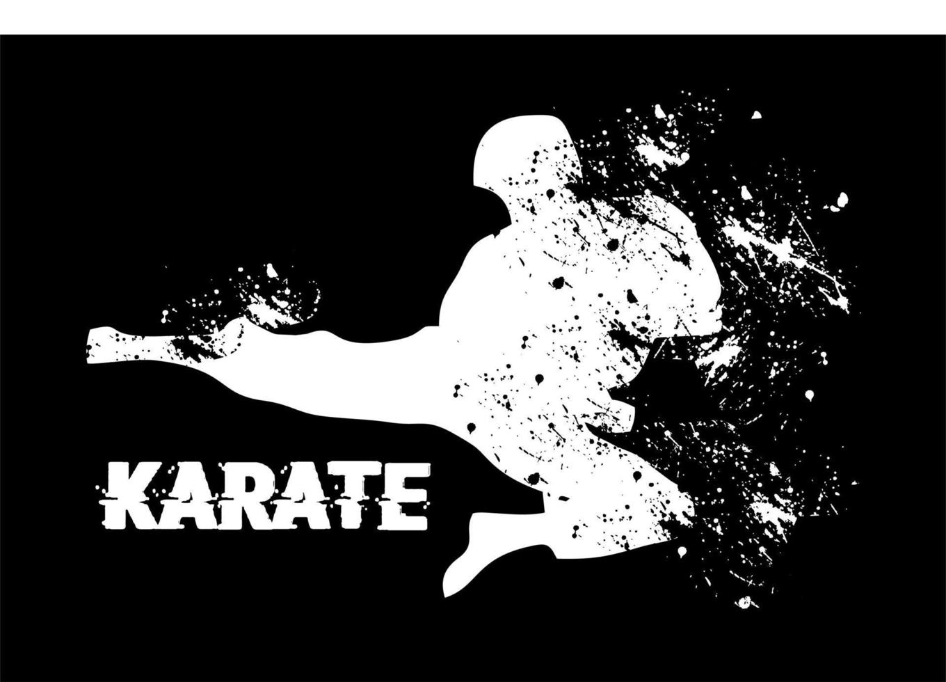 karate kick silhouette vector