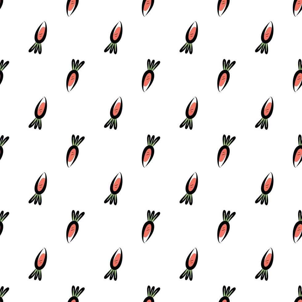 Seamless pattern of orange carrots vector