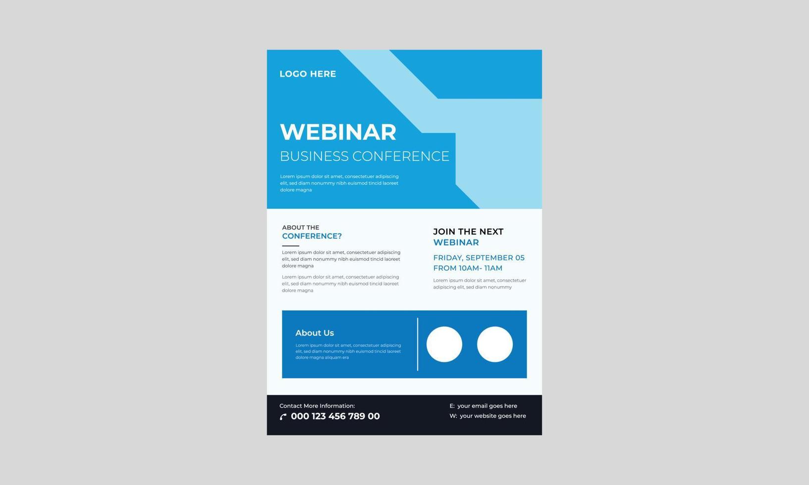 Live webinar invite template, Ecommerce sales marketing live webinar banner invitation, Business Conference live webinar flyer. vector