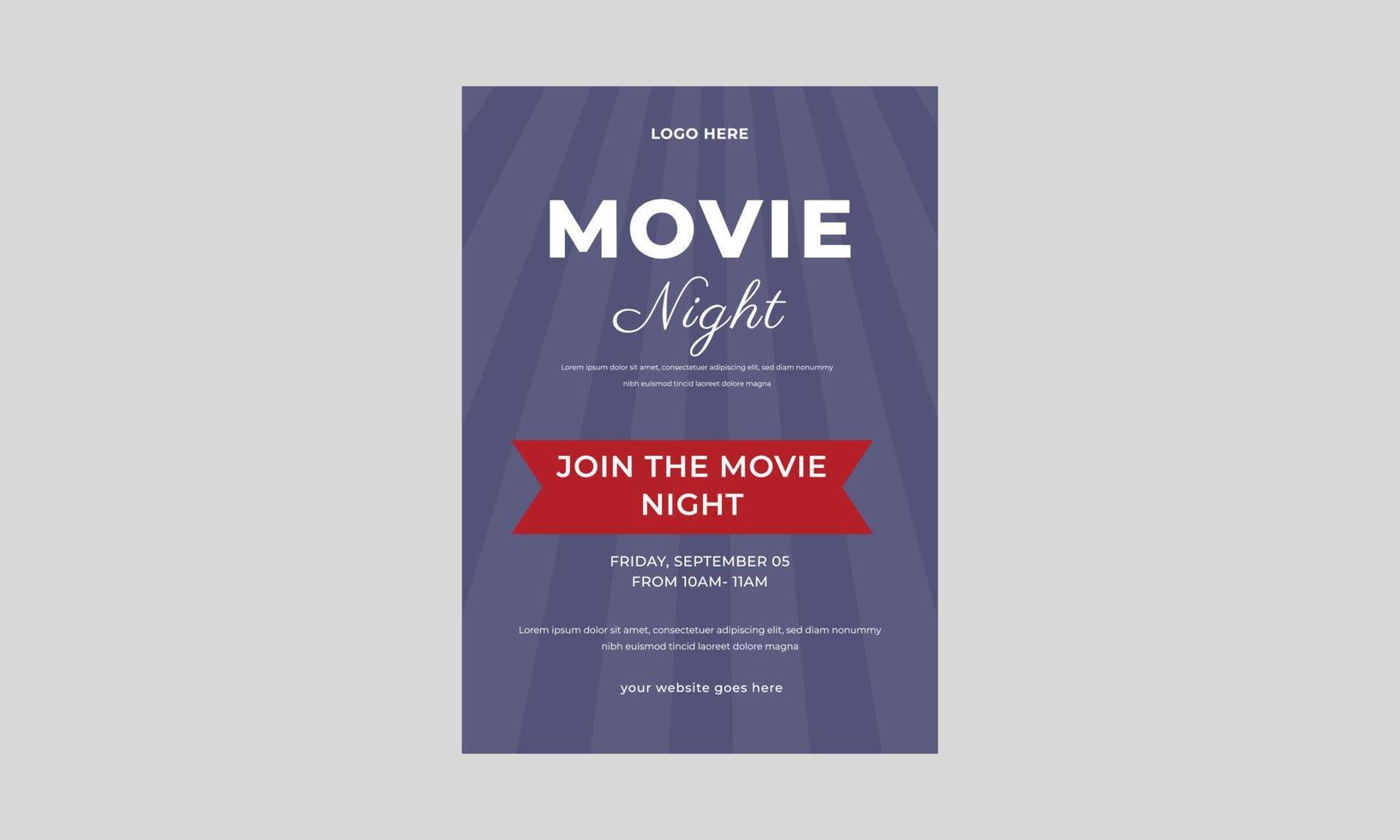 Cinema poster, Night film movies, Movie night concept. Creative template for cinema poster, banner, Movie Night. Can be used for flyer. vector