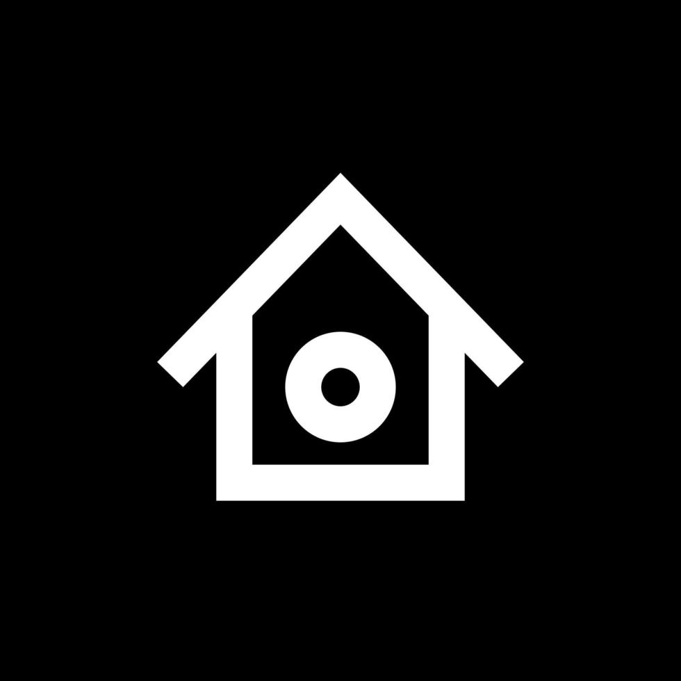 House logo. Simple design with white house on black background vector