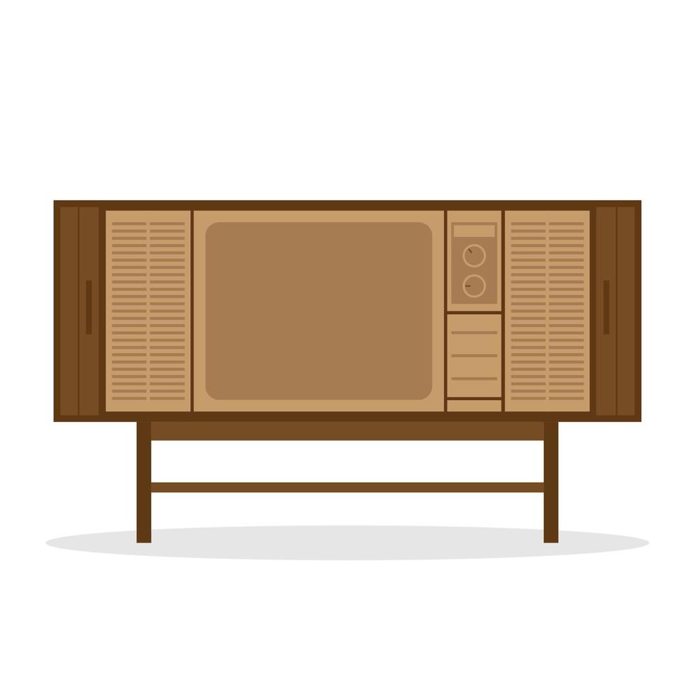 Old television. Television used in the fifties vector