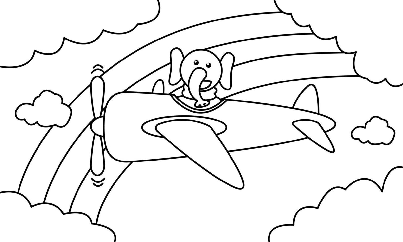 Airplane coloring sheet. Suitable for preschool education vector