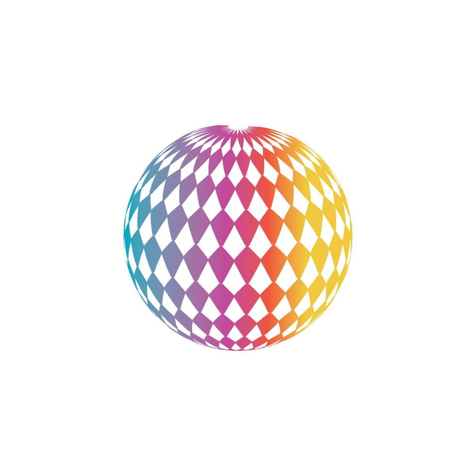 Diseño de logotipo de globo digital 3d. ilustración de vector de icono. este logotipo es adecuado para las tecnologías mundiales de la empresa mundial y las agencias de medios y publicidad