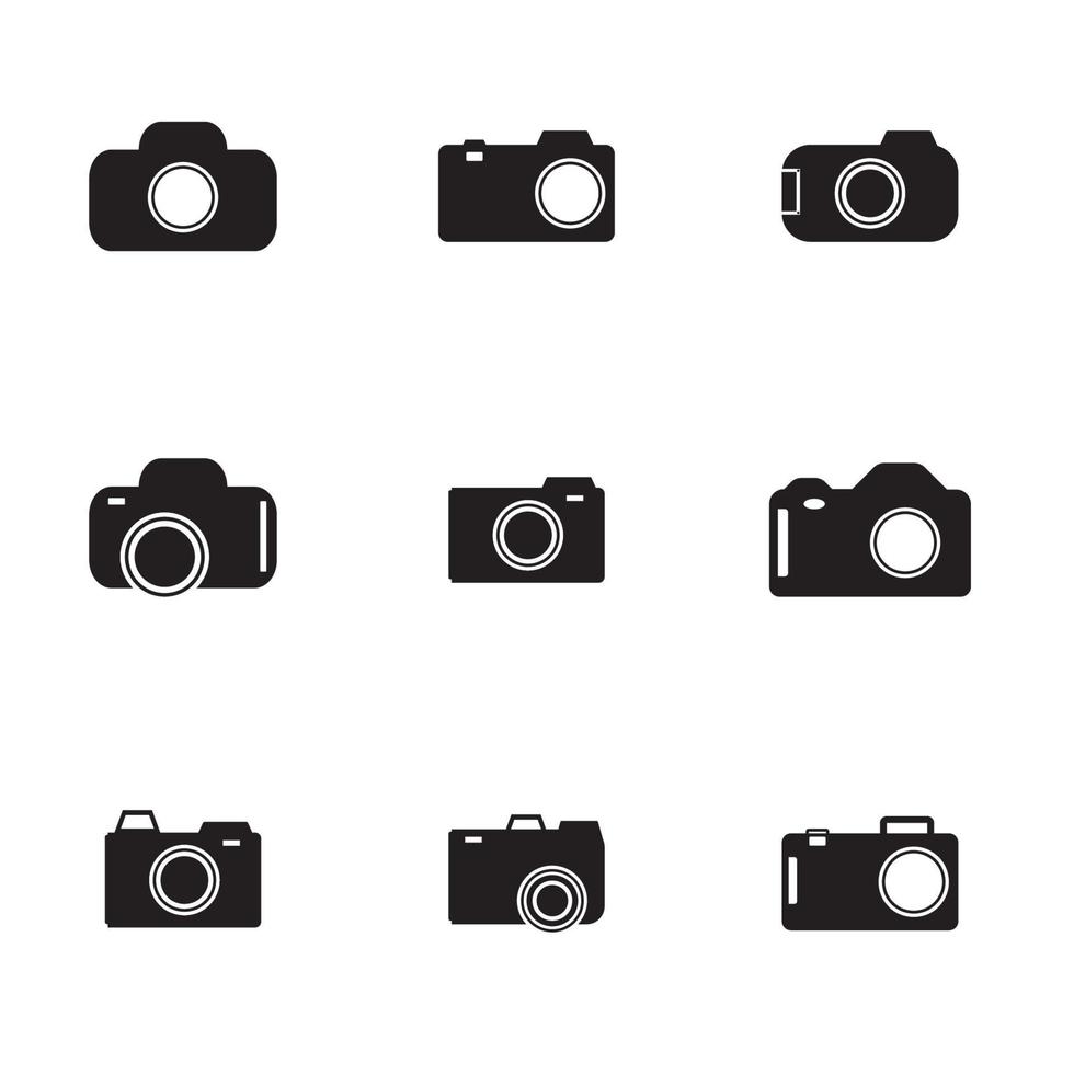 Camera Icon Set. Photography icons set. Security Camera Icon. photo and video icon. multimedia icon set Flat line vector icons