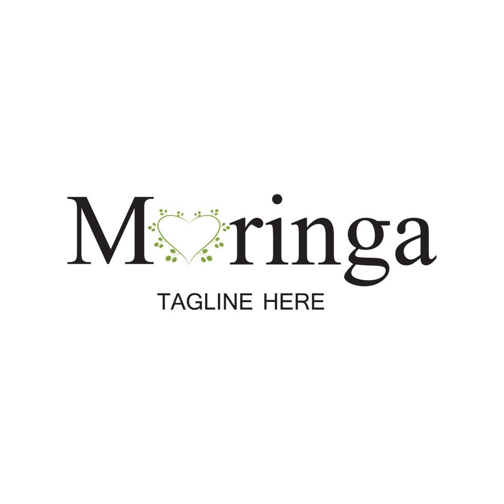 Moringa leaf logo illustration vector design