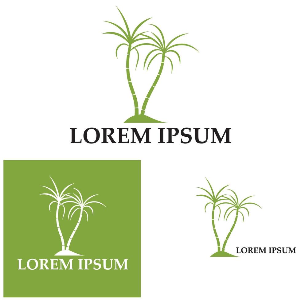 Diseño de ilustración de vector de logotipo de planta de caña de azúcar