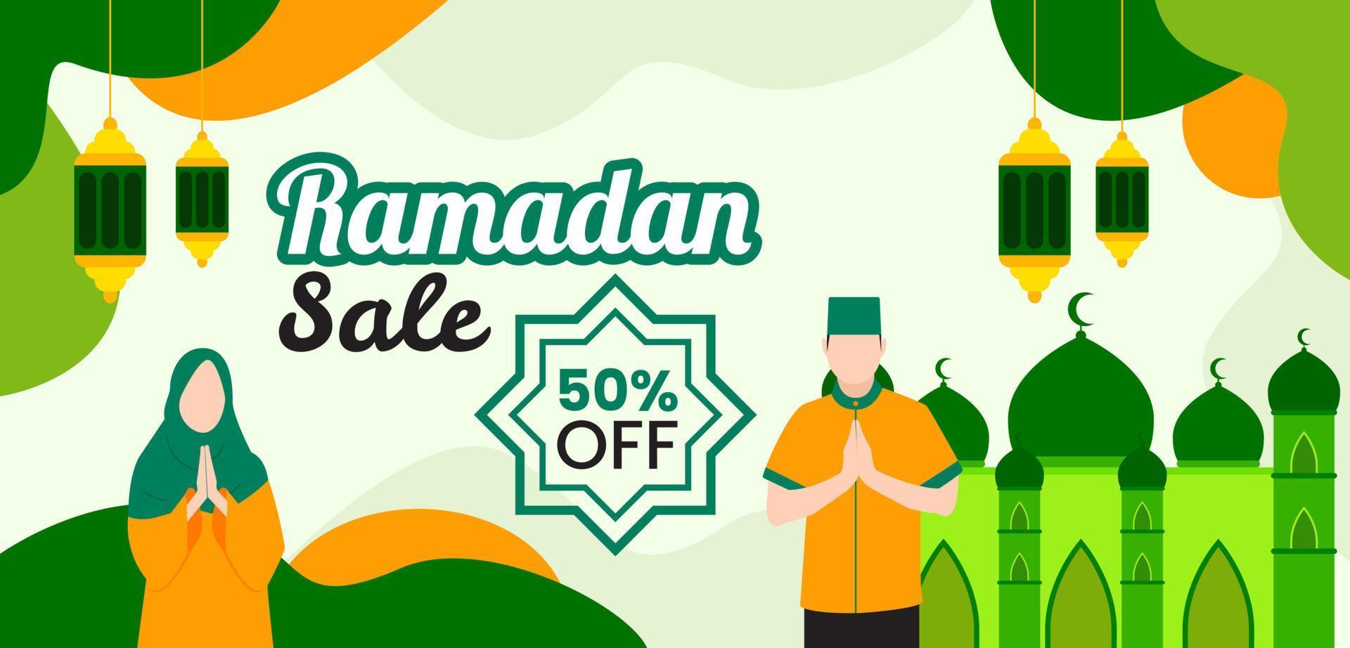 Ramadan Sale Background Design vector
