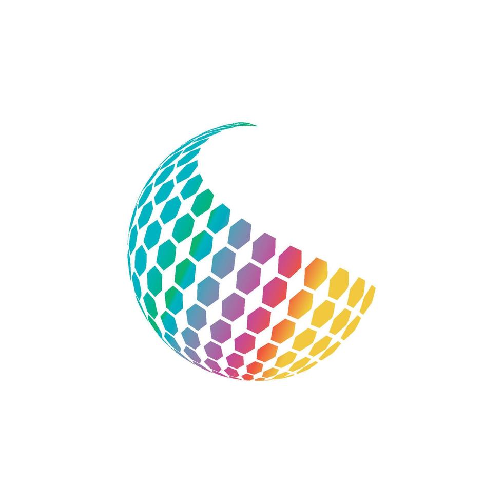 Diseño de logotipo de globo digital 3d. ilustración de vector de icono. este logotipo es adecuado para las tecnologías mundiales de la empresa mundial y las agencias de medios y publicidad