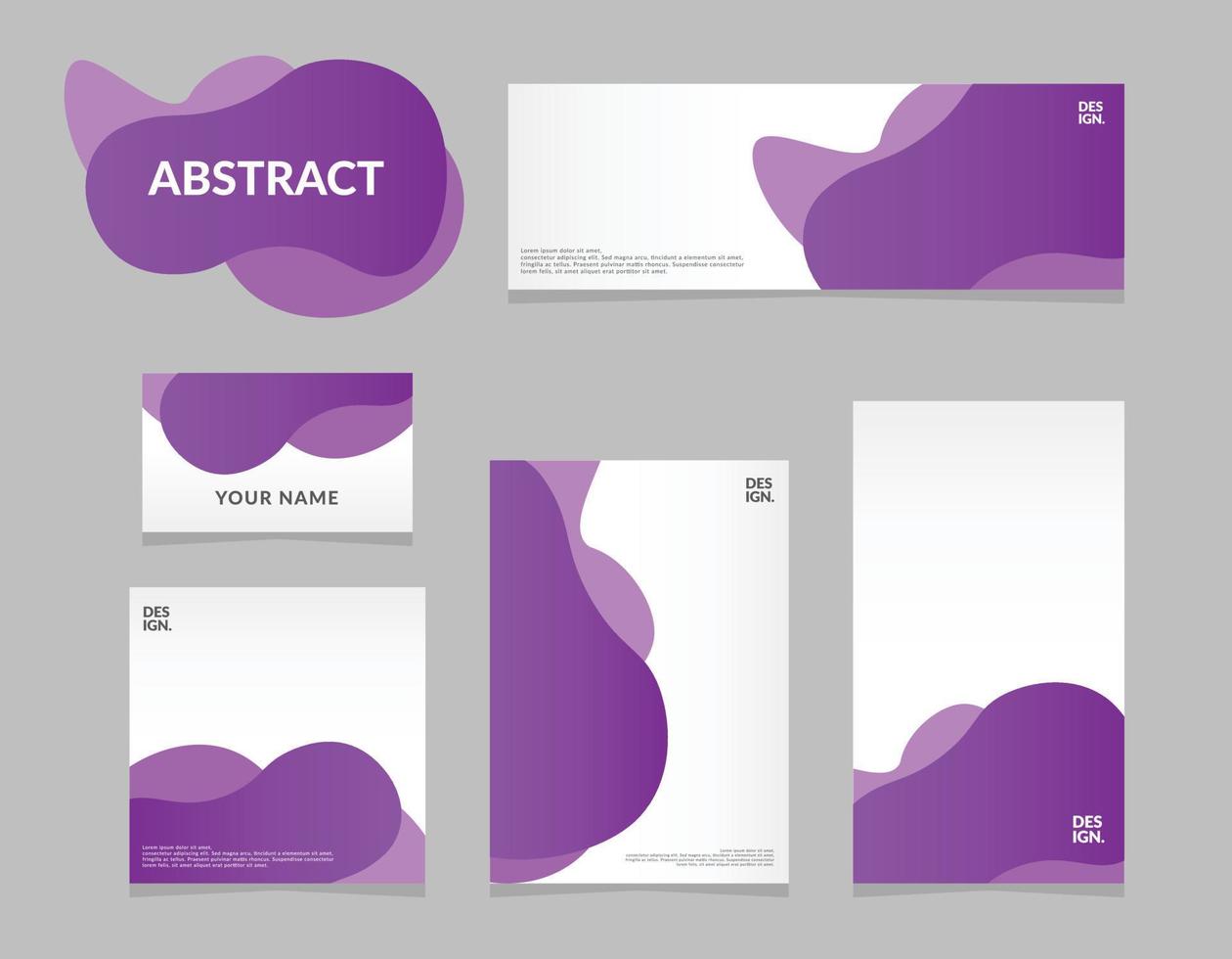 conjunto de diseño de vectores decorativos abstractos para web profesional o elementos de impresión atractivos titulares, encabezado, portada, pancarta y pancarta, tarjeta de presentación, afiche y plantilla de alimentación de medios sociales