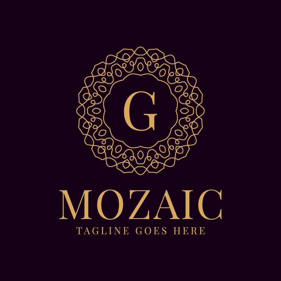 letter G luxurious circular lace elegance vector logo design