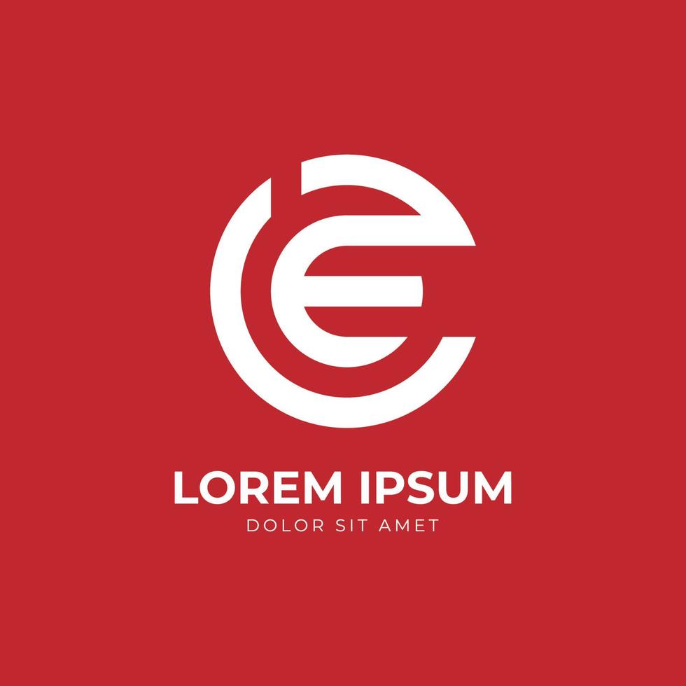 letter EC or CE minimalist monogram vector logo design element