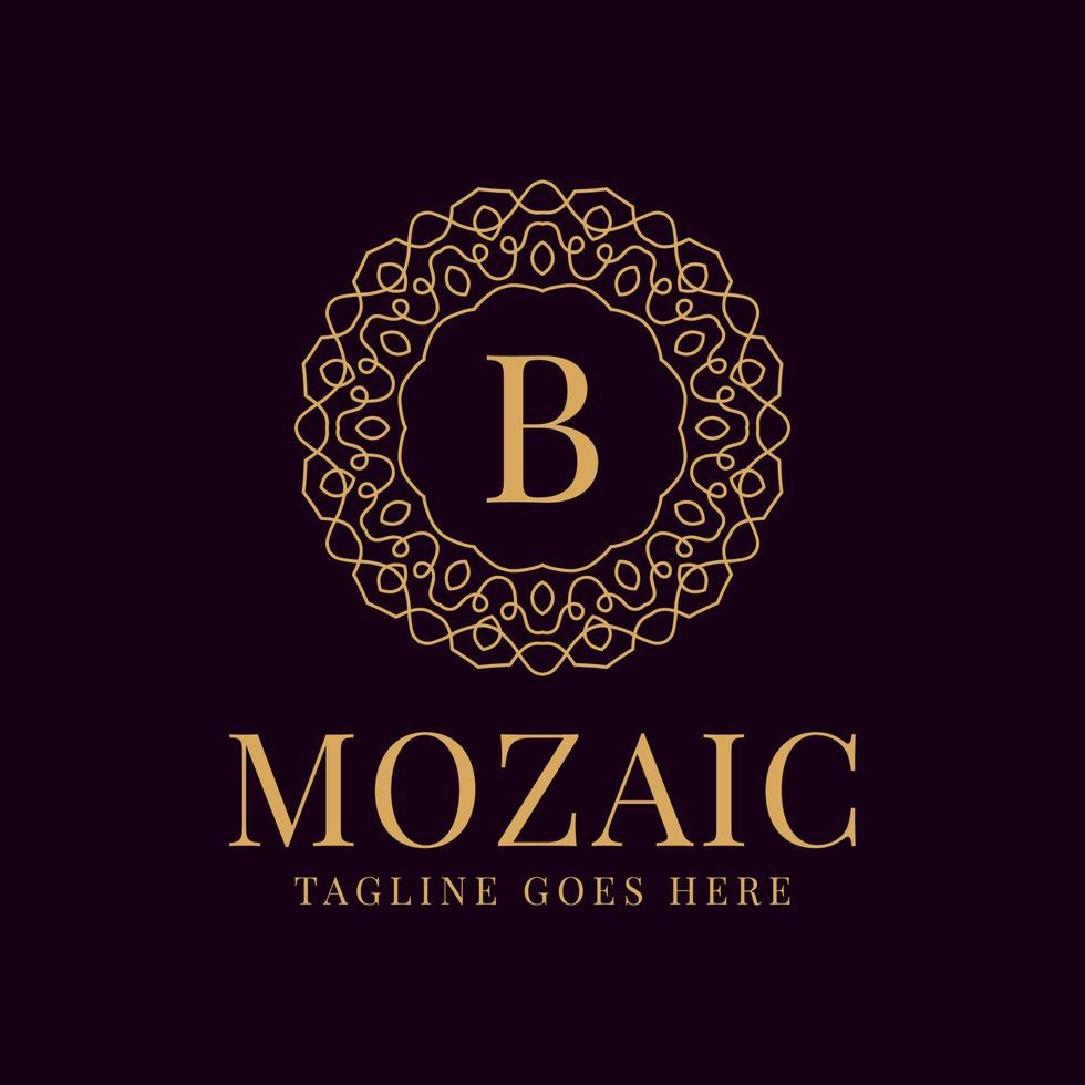 letter B luxurious circular lace elegance vector logo design