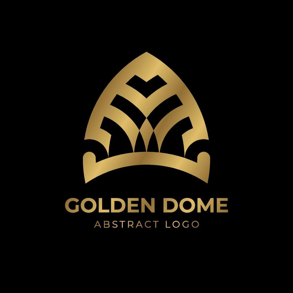 abstract golden dome monogram vector logo design