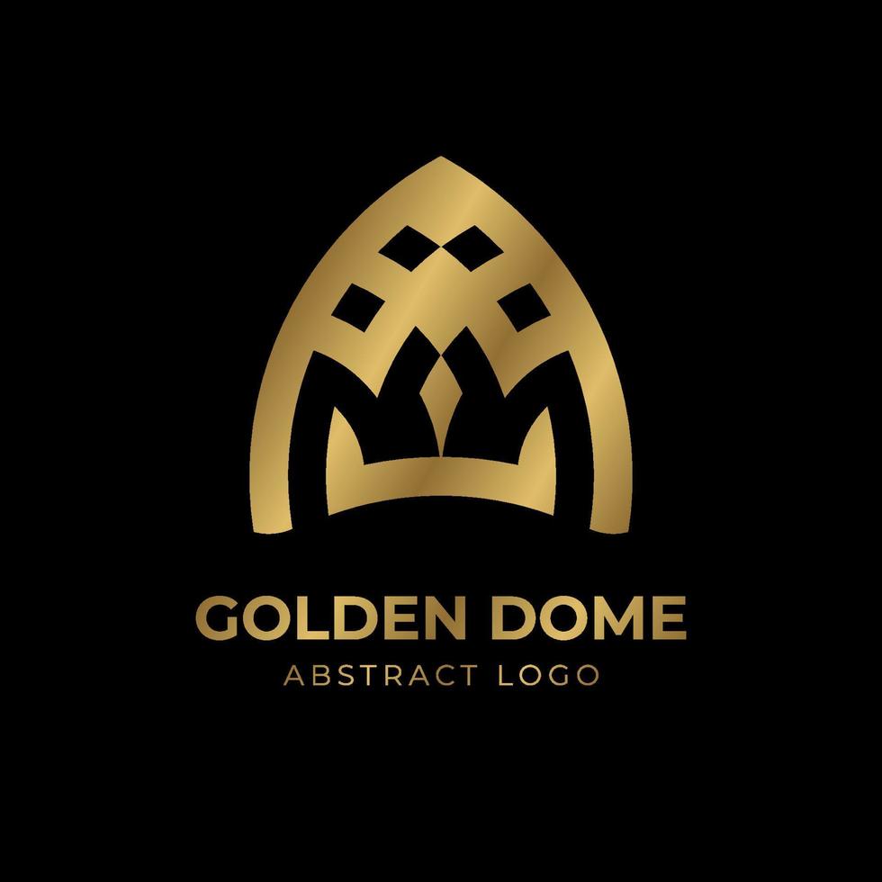 abstract golden dome monogram vector logo design