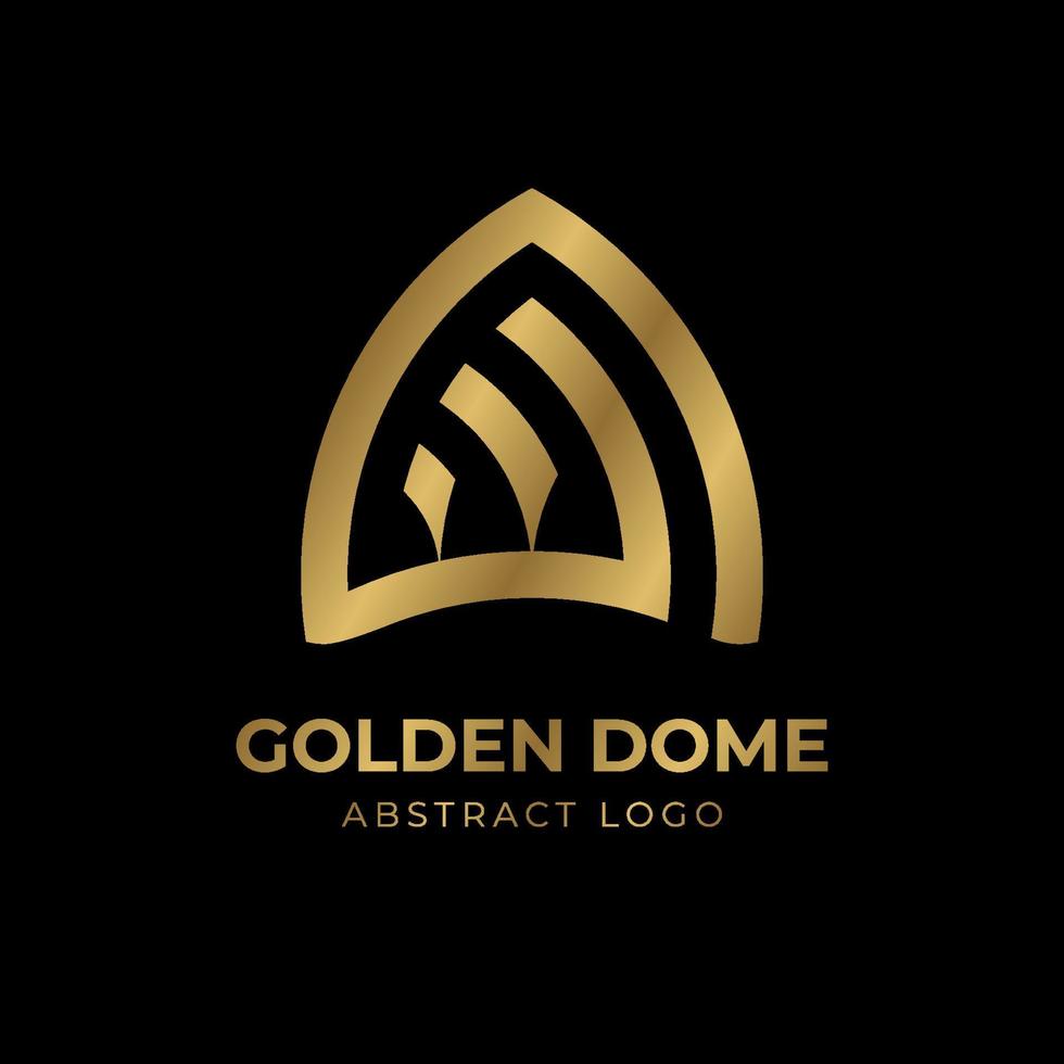 abstract golden dome monogram vector logo design
